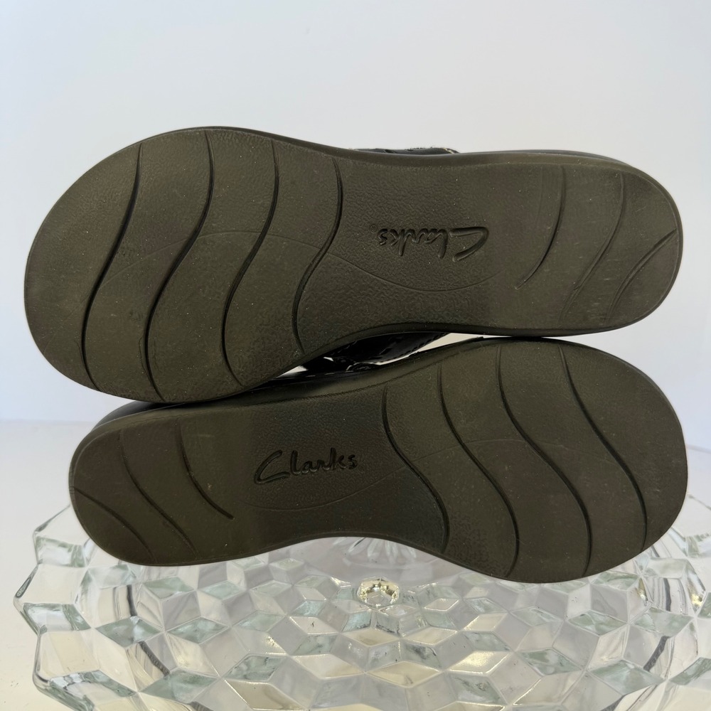 Clarks Bendables Black‎ Leather Comfort Sandals Womens Size 7M - Picture 9 of 9